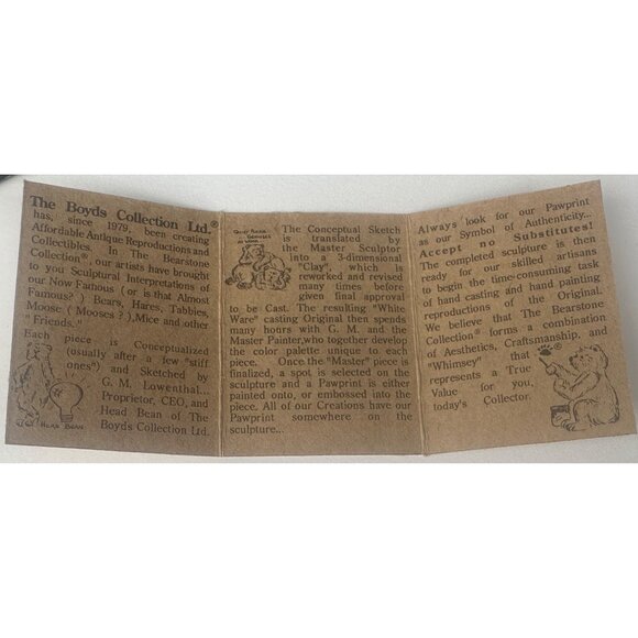 VINTAGE 1993 Boyds Bears & Friends The Bearstone Collection Wanda & Gert #227719 - Picture 12 of 16